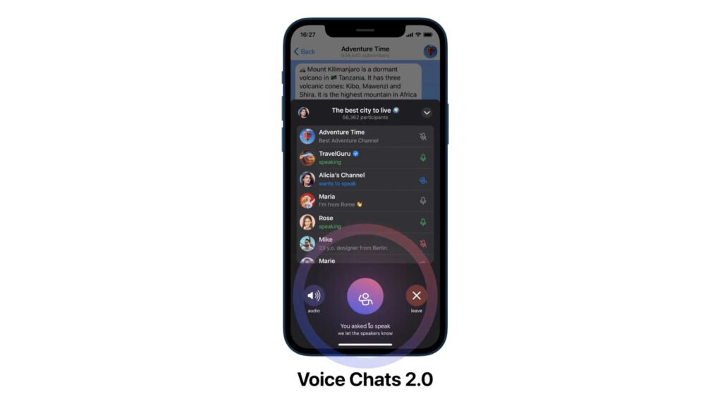Los chats de voz 2.0 llegaron a Telegram