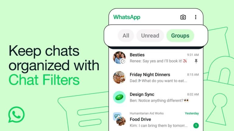 WhatsApp lanza filtros de chat
