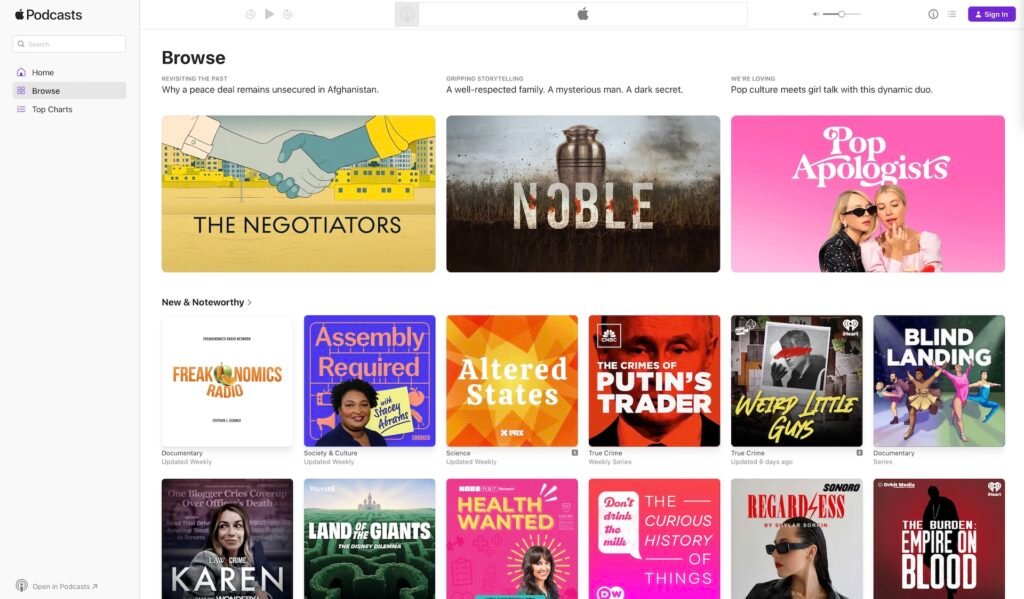 Apple Podcasts lanza la aplicación web