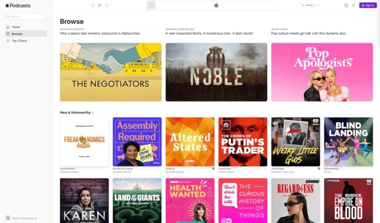 Apple Podcasts lanza la aplicación web