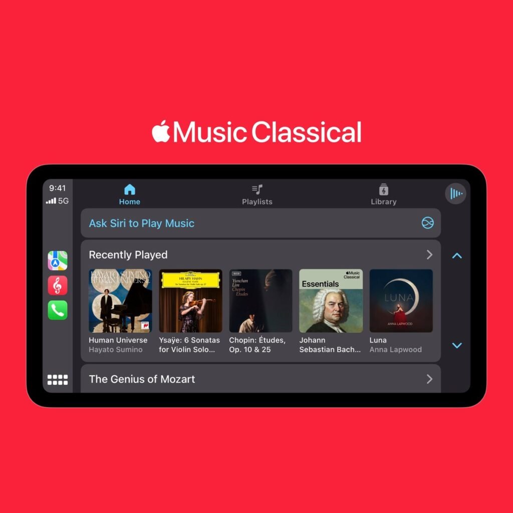 Apple Music Classical ahora soporta CarPlay y Siri