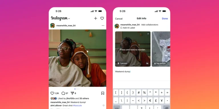 Instagram permite reordenar las fotos de tus carruseles después de publicarlos